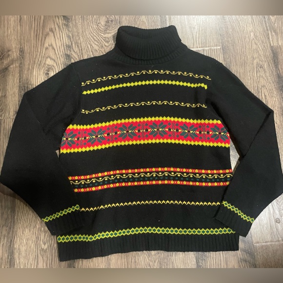 Vintage Snowflake Turtleneck Sweater, Women’s L - Picture 2 of 6